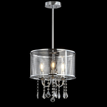 Avah Metal/Crystal Adjustable LED Drop Chandelier - JONATHAN Y